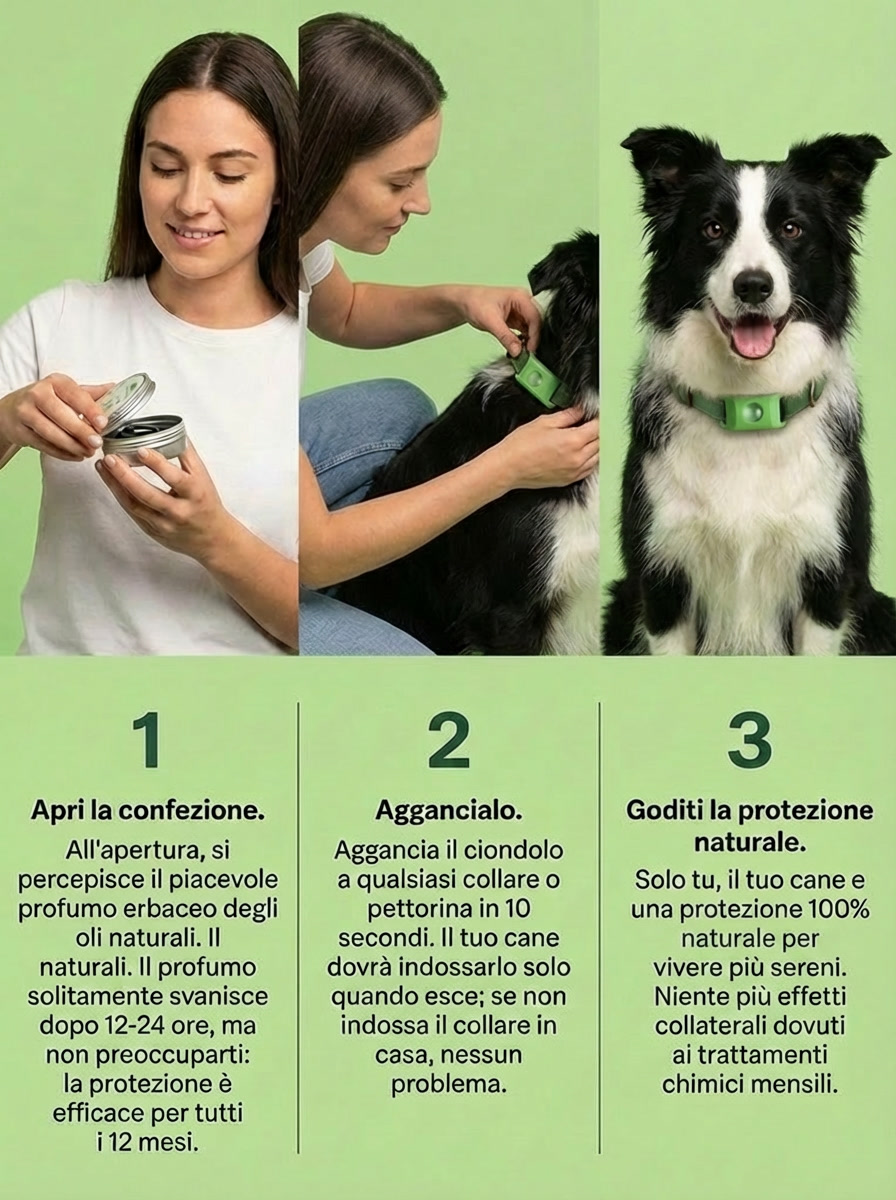 EVARA™ Ciondolo per Cani - Protezione 12 Mesi